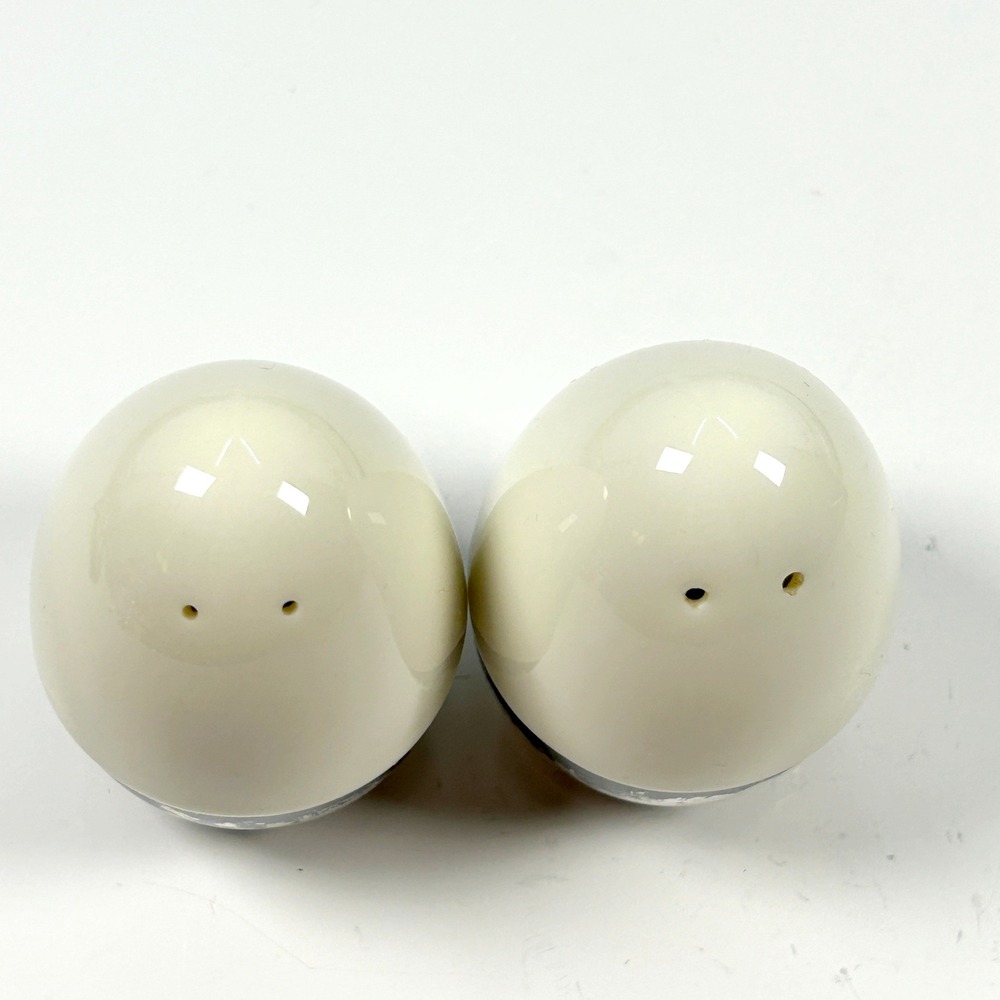 Towle Sterling Silver & Lenox Porcelain Egg Vintage Salt & Pepper Shakers #461 - Picture 5 of 8